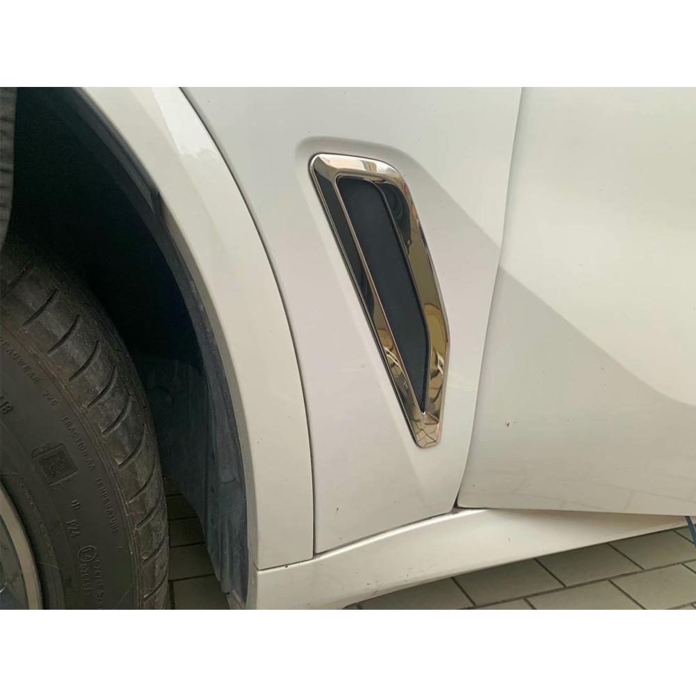 Fit for BMW 2019 2020 2021 New X5 G05 Front Side Fender Vents Air Outlet Cover Trims Stainless Steel