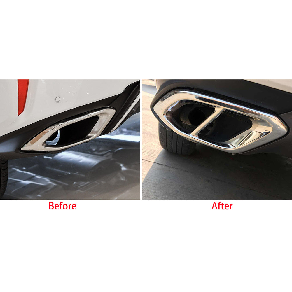 Fit for Lexus RX350 RX450H 2016 2017 2018 2019 2021 2022 Exhaust Muffler Pipe Tip Modling Cover Trims Stainless Steel