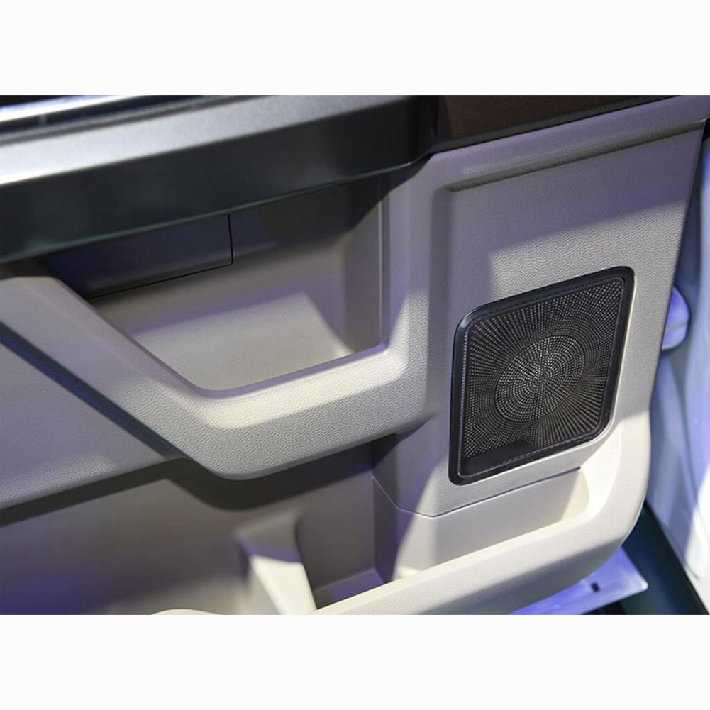 For Ford F-150 2015 2016 2017 2018 2019 2020 Interior 4 Door Sound Speaker Cover Trims Stainless Steel
