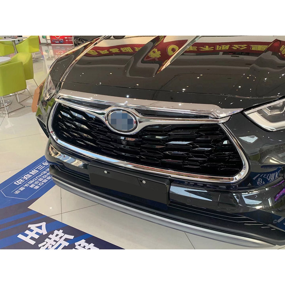 Fit for Toyota Highlander 2020 2021 2022 2023 Chrome Front Hood Grill Cover Bonnet Trim