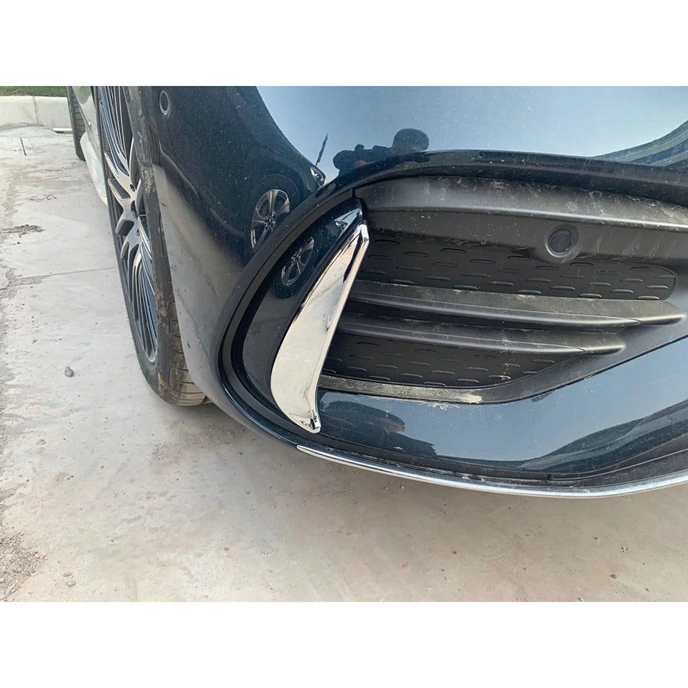 Fit For Mercedes-Benz 2022 2023 All New C-Class C300 C200 C220d AMG Front Corner Mesh Grill Molding Cover Trim Chrome