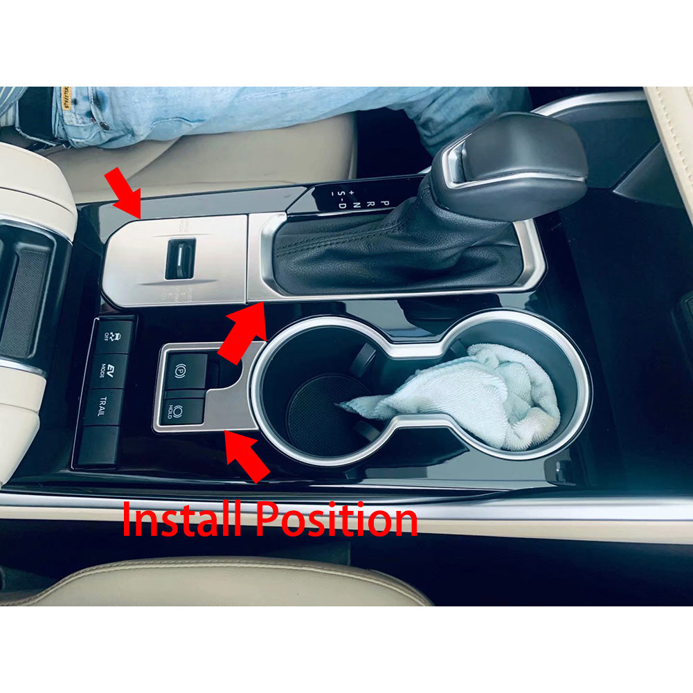 Fit for Toyota New Highlander 2020 2021 2022 Gear Shift Knob Console Panel Cover Trims Stainless Steel