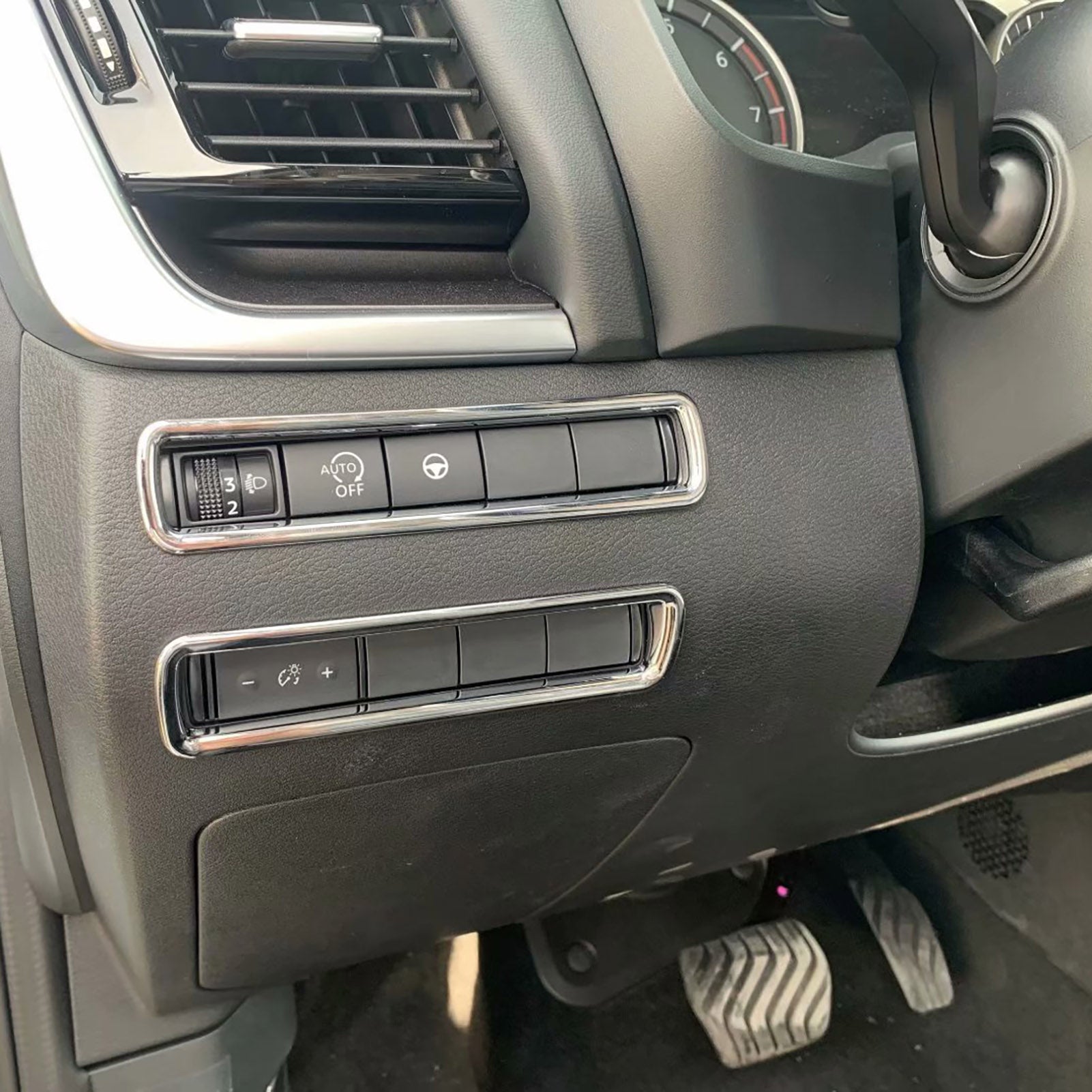 Fit for Nissan New Rogue 2021 Headlight Lamp Switch Control Odometer Button Cover Trims