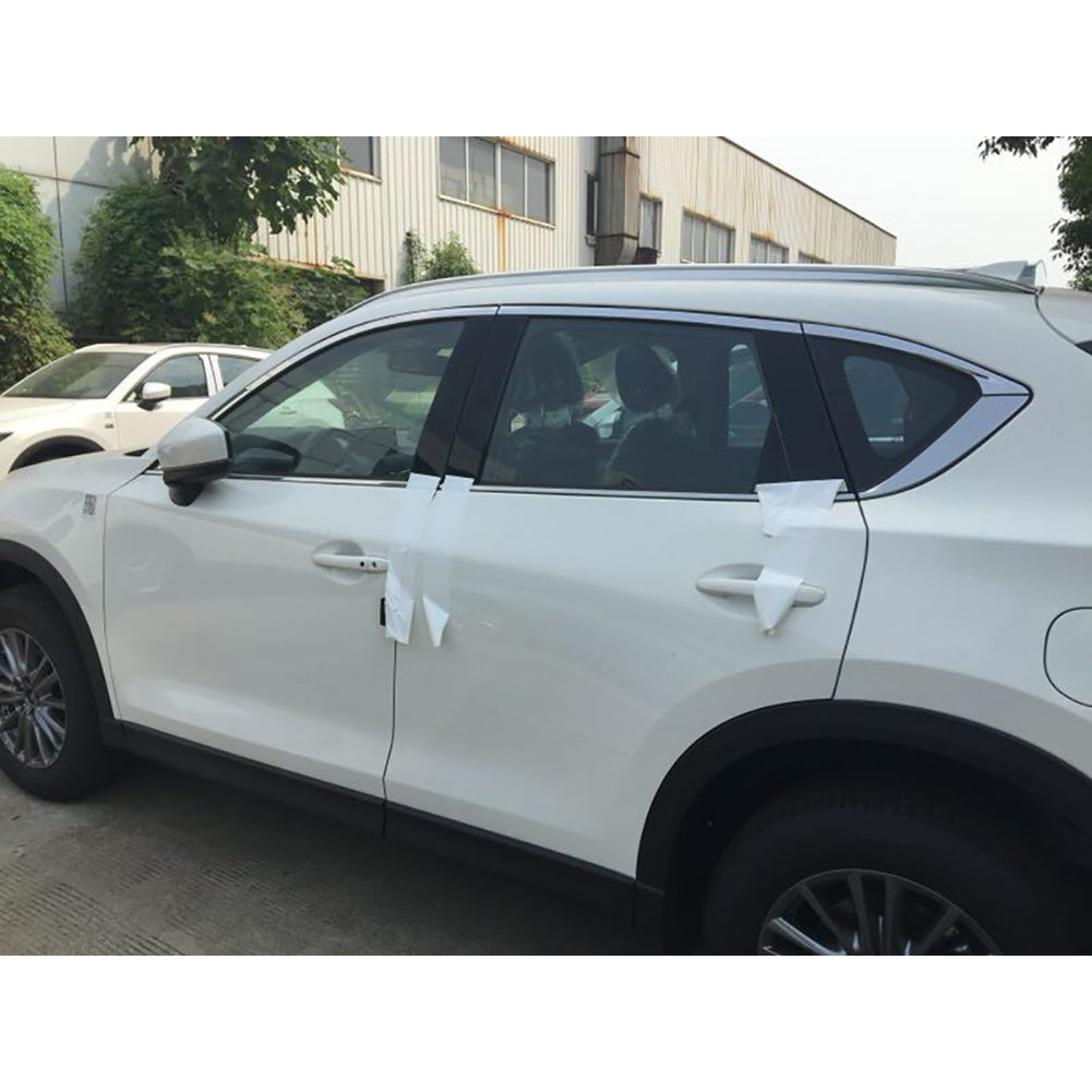 Fit For Mazda 2017 2018 2019 2020 2021 2022 CX-5 CX5 Upper Windows Frame Sill Molding Cover Trims Steel -6PCS Whole set