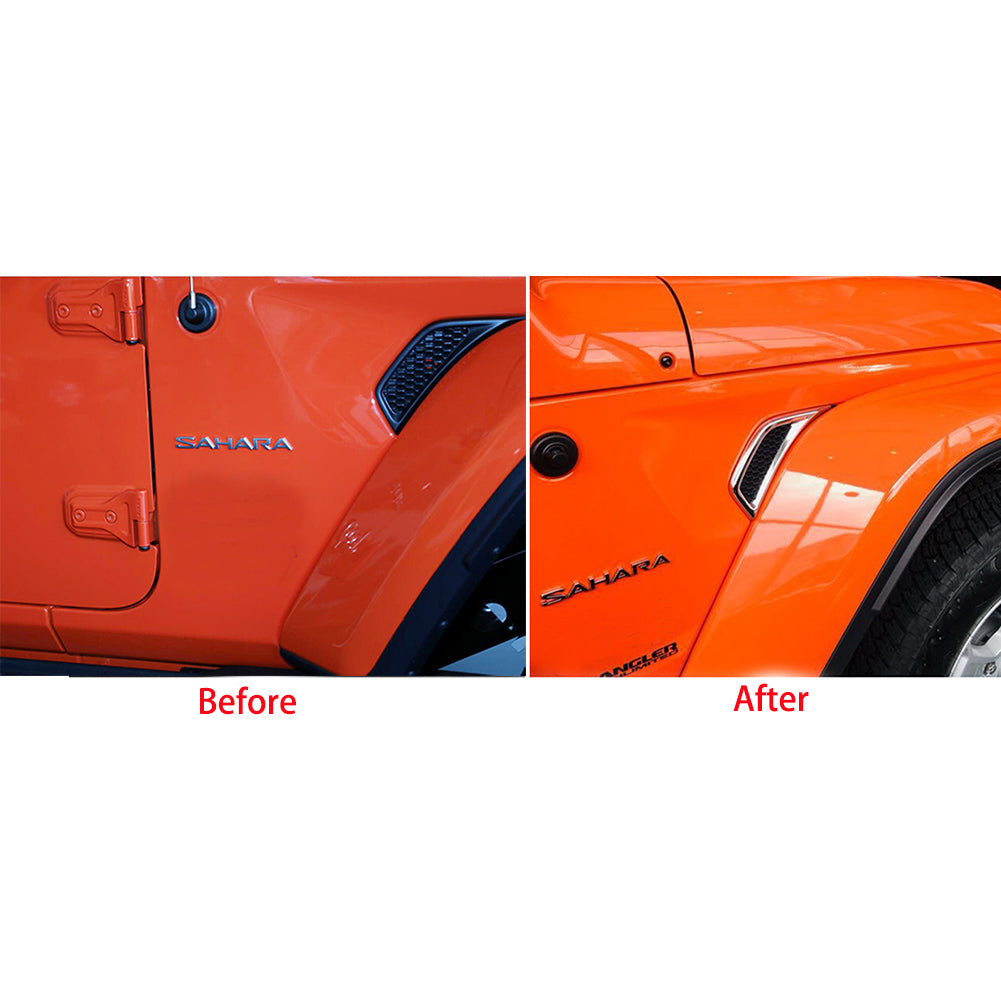Fit For Jeep Wrangler 2018 2019 2020 2021 2022 2023 Front Side Fender Sticker Vents Air Outlet Cover Trims