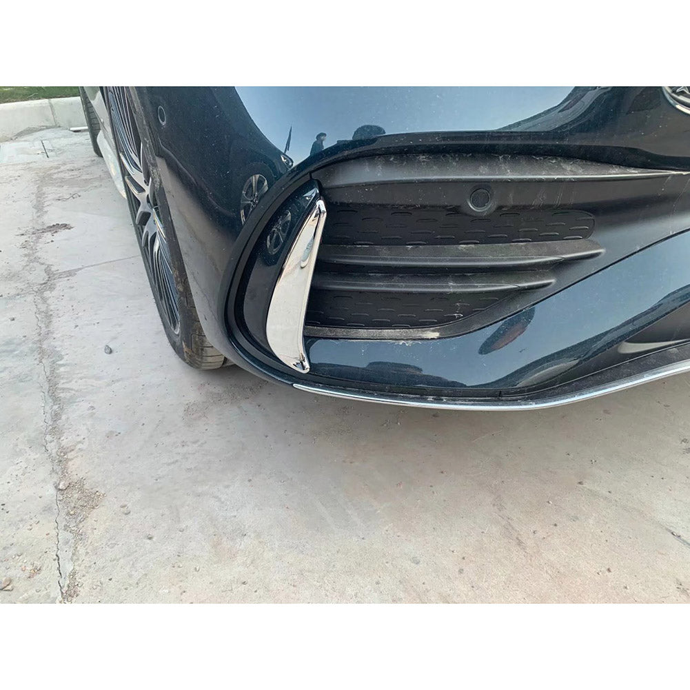 Fit For Mercedes-Benz 2022 2023 All New C-Class C300 C200 C220d AMG Front Corner Mesh Grill Molding Cover Trim Chrome