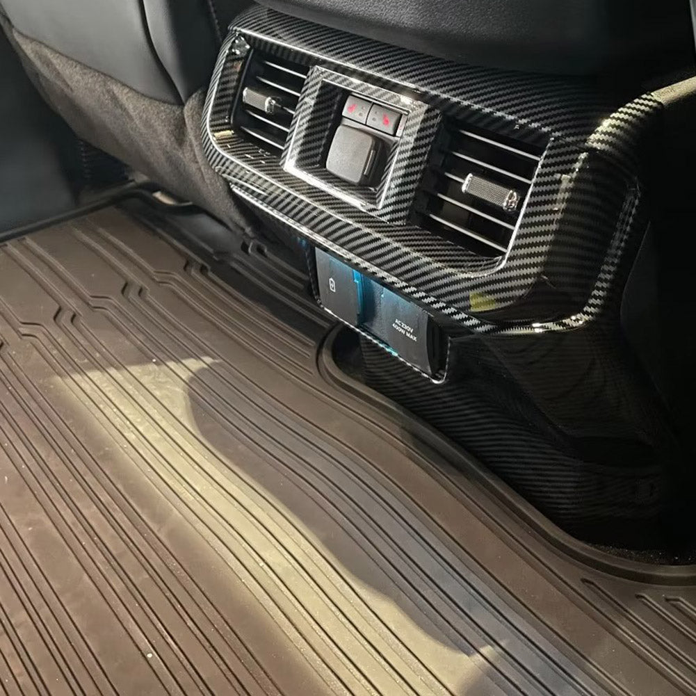 Fit for Ford F-150 2021 2022 2023 F150 Interior Rear Seat Air Condition Vent Outlet Cover Trim Carbon Fiber Pattern