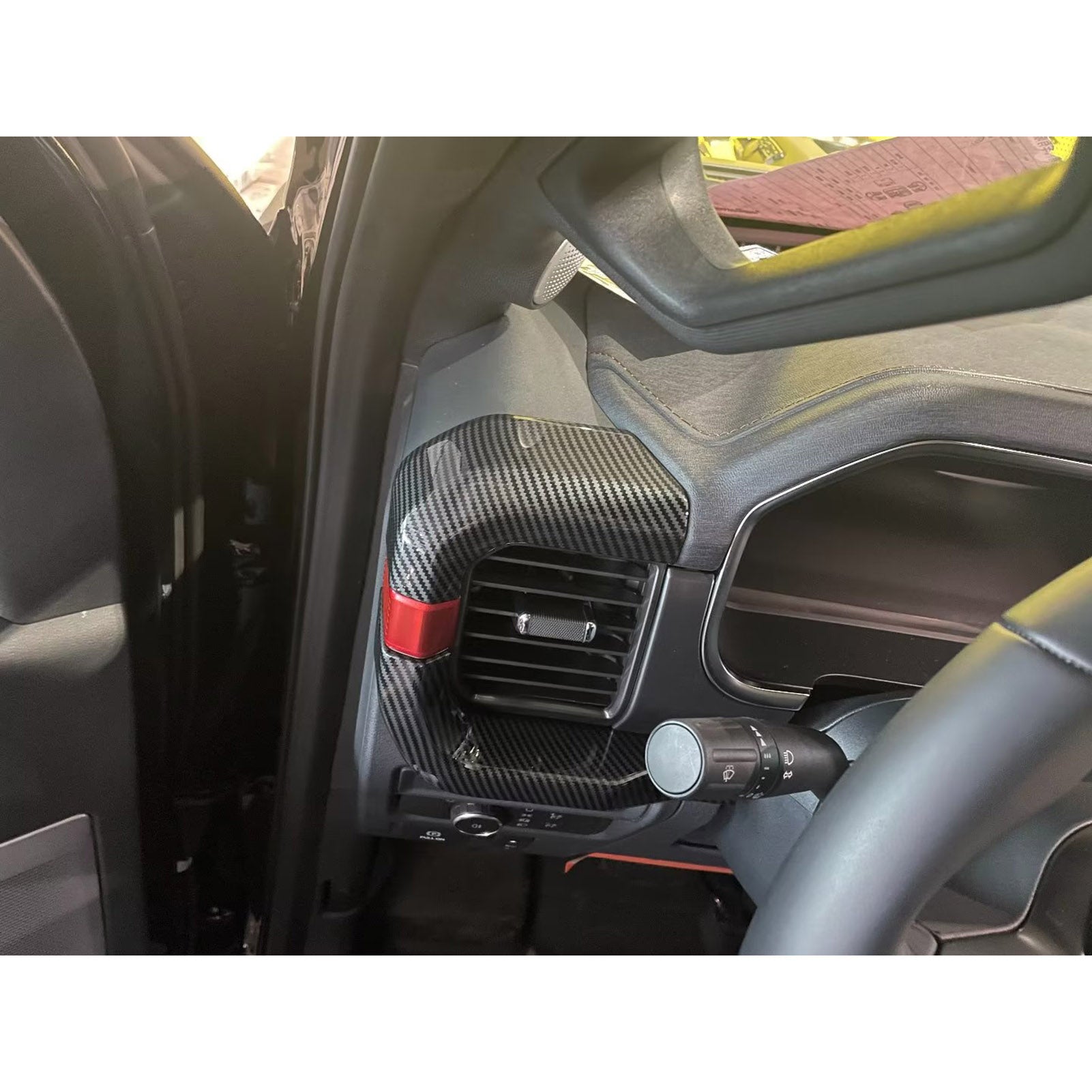 Fit for Ford F-150 2021 2022 2023 F150 Front Dashboard Panel Cover Trims Carbon Fiber Pattern (Front Dashboard Panel Cover)