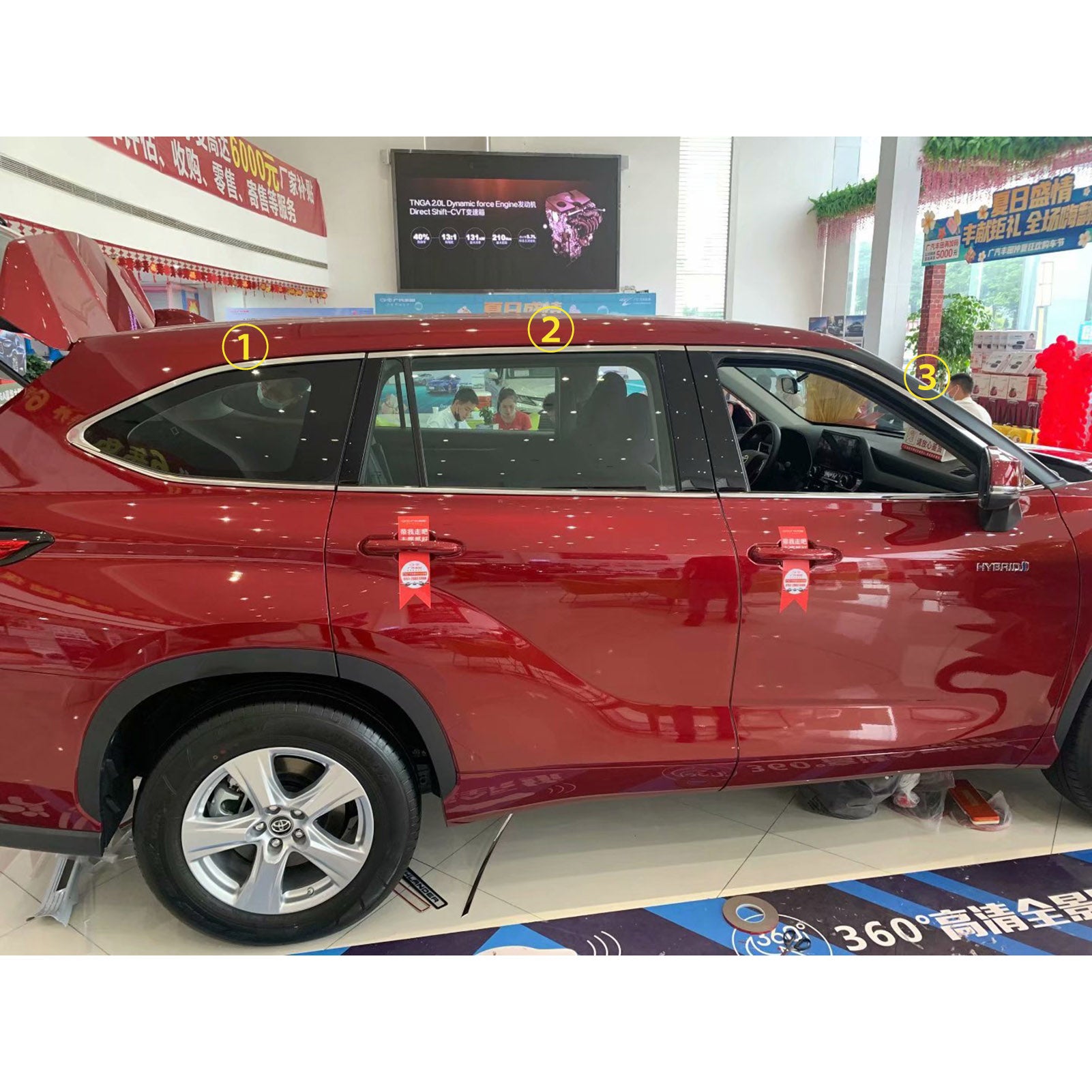 Fit for Toyota New Highlander 2020 2021 2022 Upper Windows Frame Sill Molding Cover Trims Stainless Steel