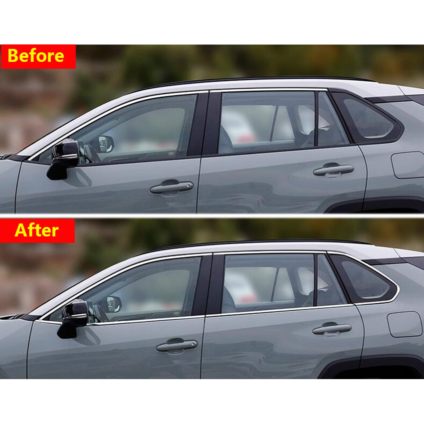 Fit for Toyota New RAV4 2019 2020 2021 2022 Lower Windows Frame Sill Molding Cover Trims Stainless Steel - beautost