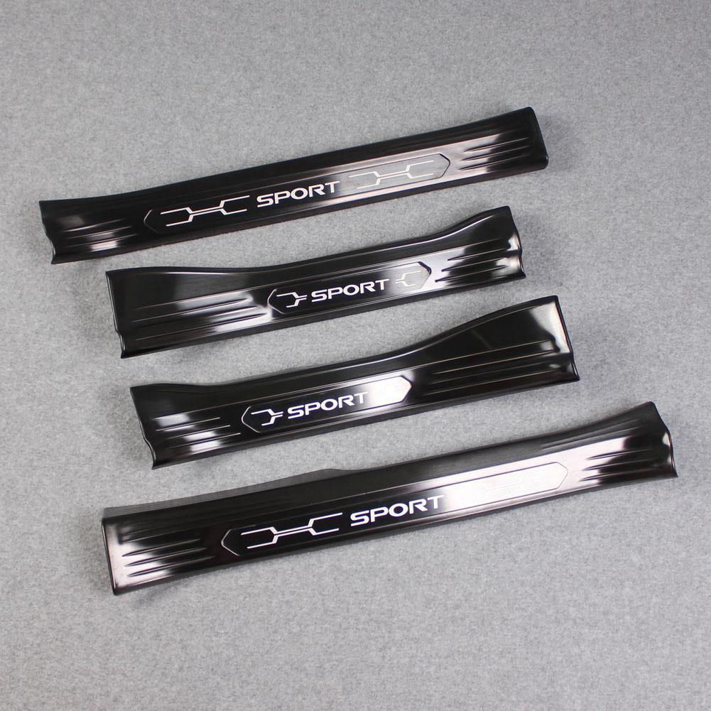 Fit for Toyota New RAV4 2019 2020 2021 2022 Inside Door Sill Scuff Plate Guard Cover Trims Stainless Steel (Black) - beautost