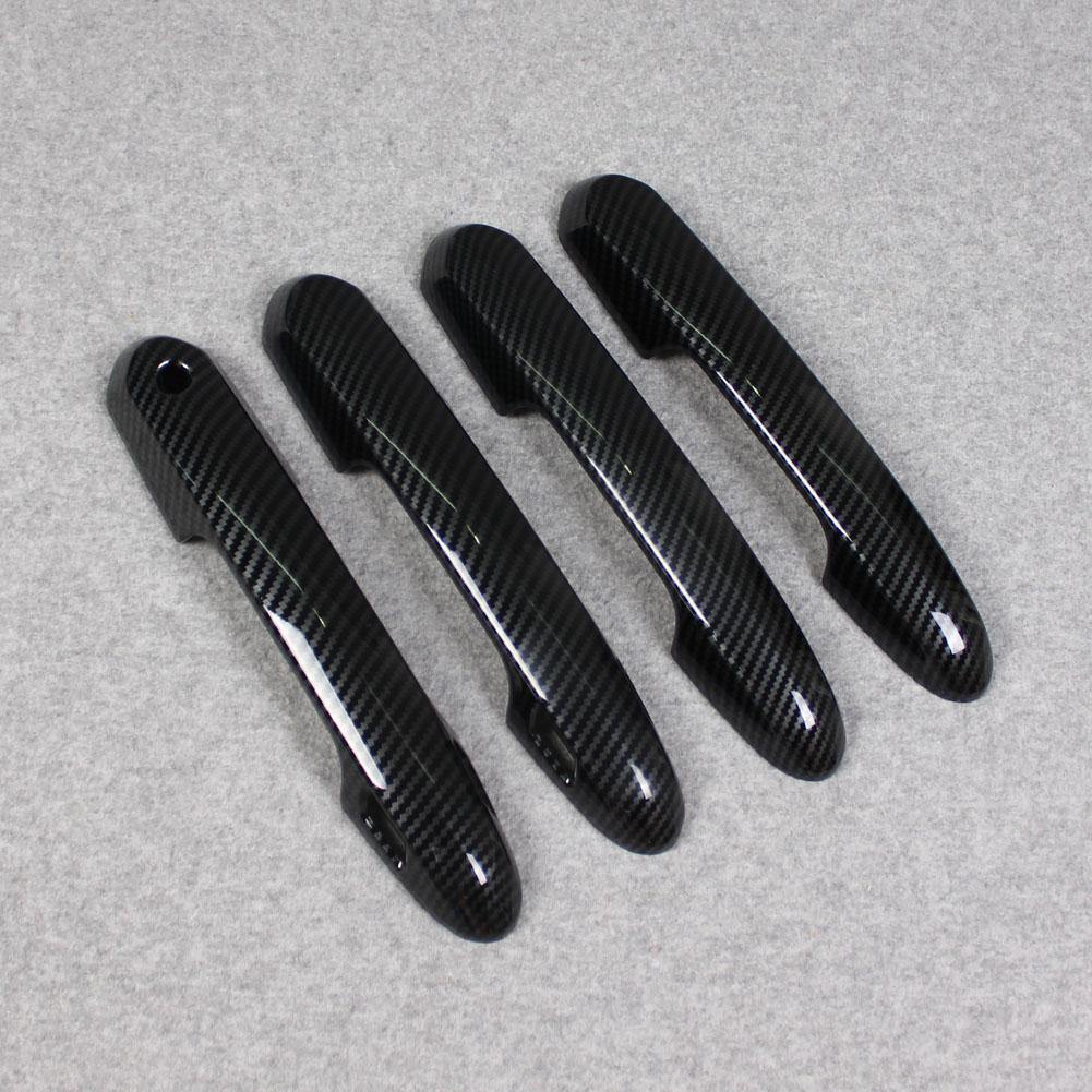 Fit for Toyota New RAV4 2019 2020 2021 2022 Door Handle Cover Trims ABS Carbon Fiber Black - beautost