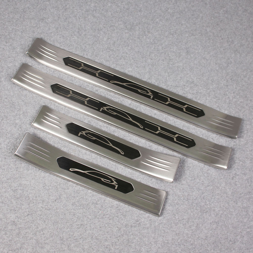 Fit for Toyota VENZA 2021 Outside Door Sill Scuff Plate Guard Cover Trim Sport Style Stainless Steel