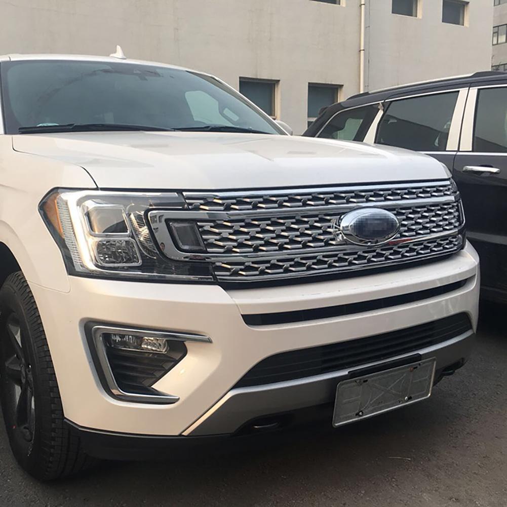 Fit For 2018 2019 2020 2021 Ford Expedition Chrome Front Fog Light Lamp Bezel Cover Trims