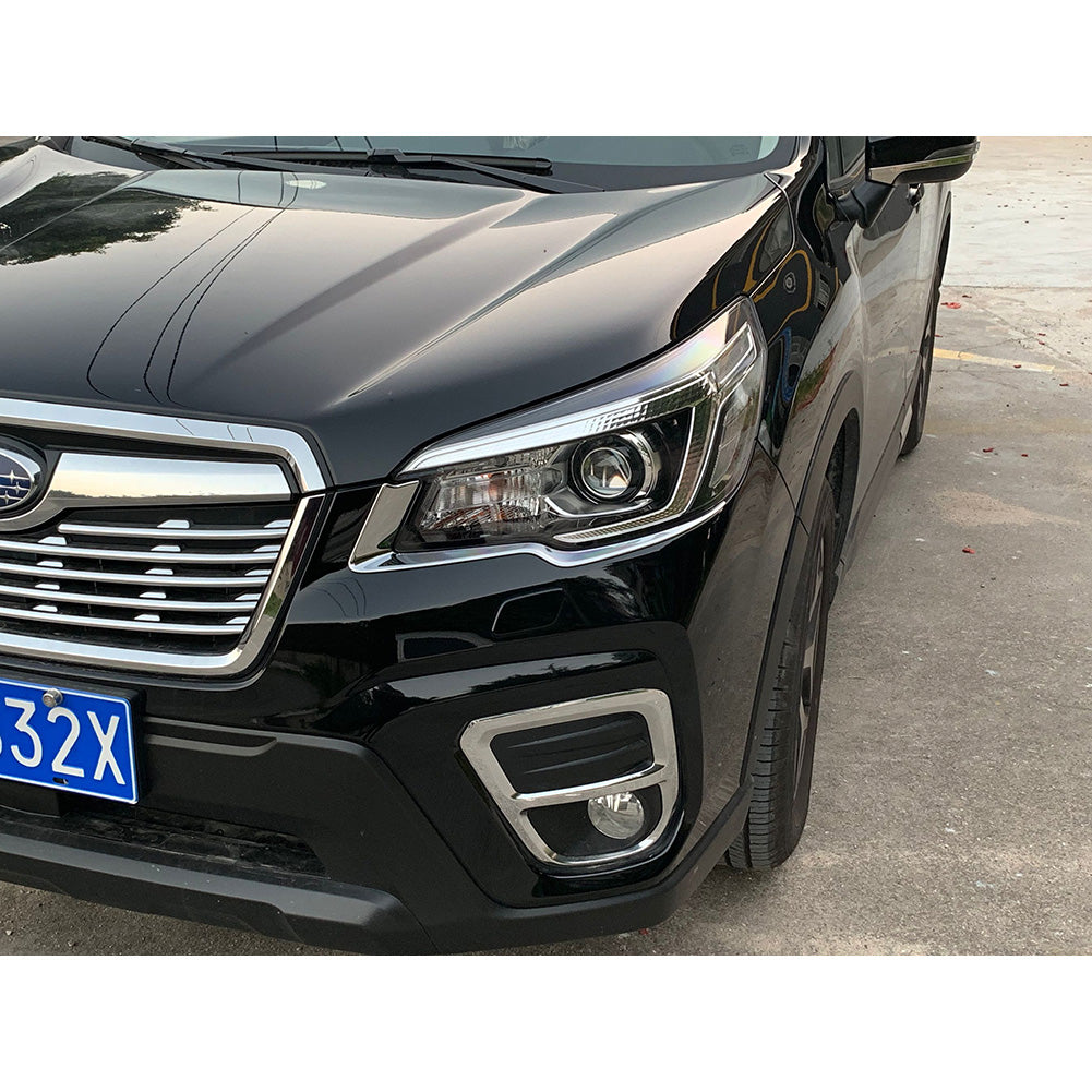 Fit for Subaru 2019 2020 2021 Forester Headlight Front Light Lamp Cover Molding Trims