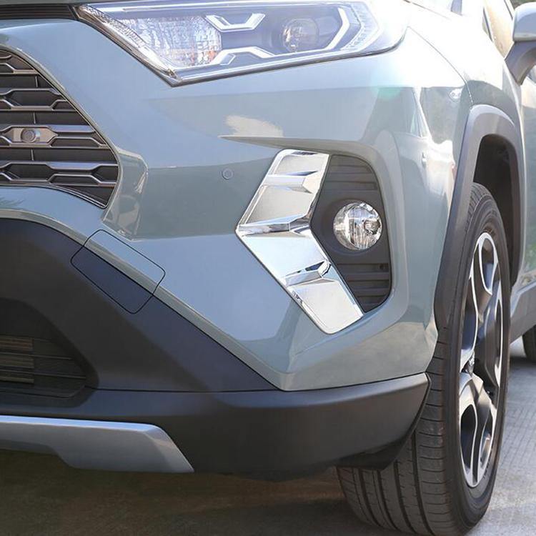 Fit for Toyota New RAV4 2019 2020 2021 Chrome Front Fog Light Lamp Cover Bezel Trims - beautost